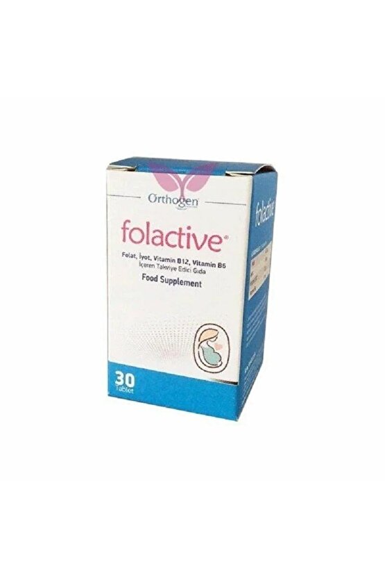 Folactive Folat İyot Vitamin B12 ve B6 İçeren Takviye Edici Gıda 30 Tablet