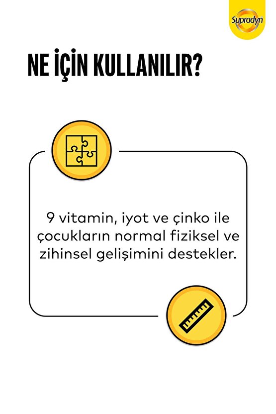 Kids 60 Çiğnenebilir Draje | 9 Vitamin, İyot ve Çinko İçeren Takviye Edici Gıda