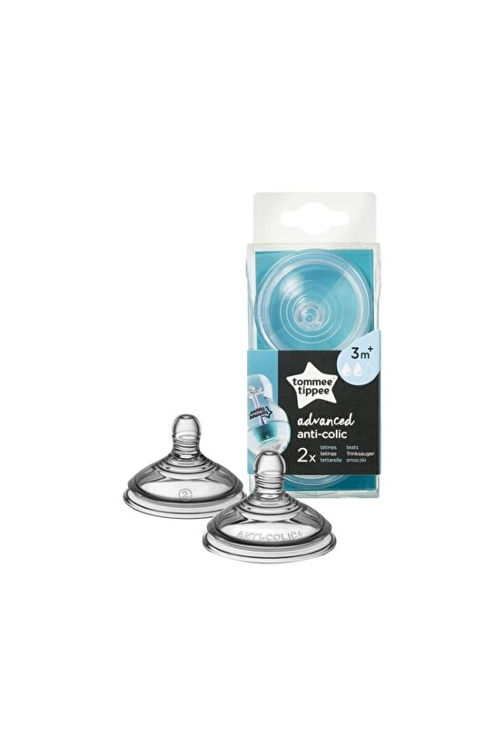 Gelişmiş Antikolik Biberon Emzik Orta Akış Ikili - Şeffaf