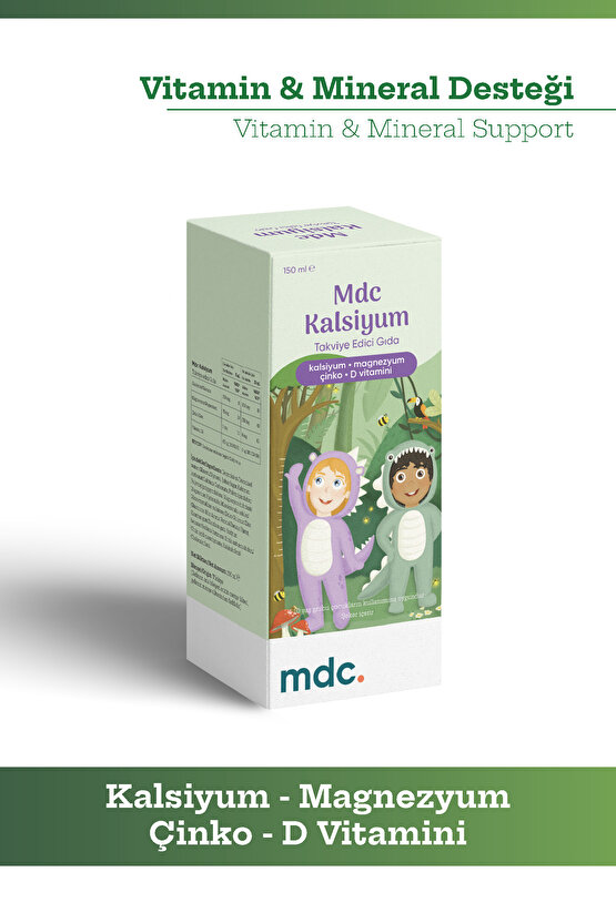 Kalsiyum Magnezyum Çinko Vitamin D 150 ml