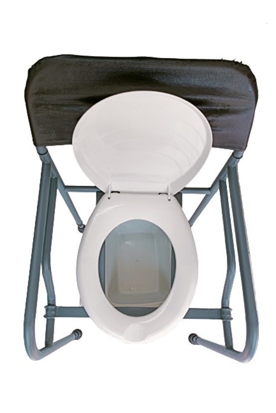 Seyyar Katlanabilir Boy Ayarlı Hasta Klozeti Kapaklı