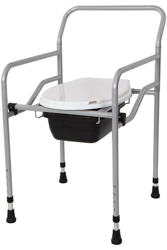 Katlanır Tekerlekli Komot Tuvalet Sandalyesi