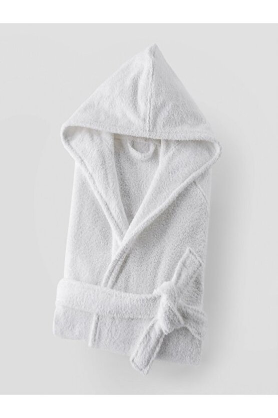 KAPŞONLU BEYAZ BORNOZ
