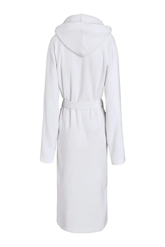 KAPŞONLU BEYAZ BORNOZ