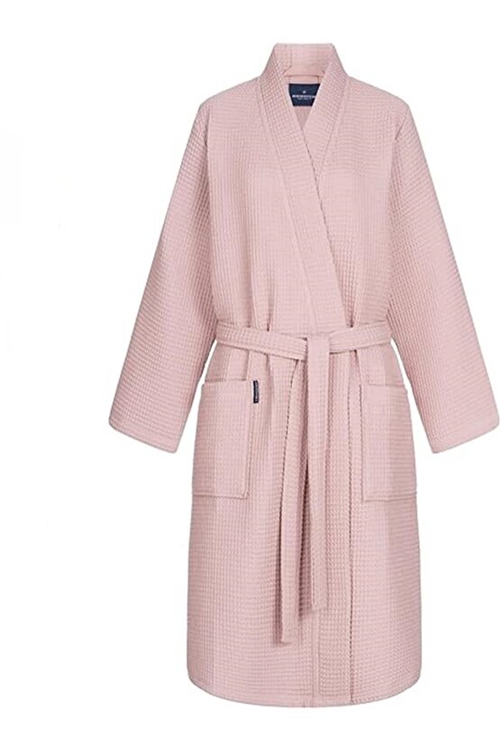 KADIN ERKEK PEMBE PİKE BORNOZ