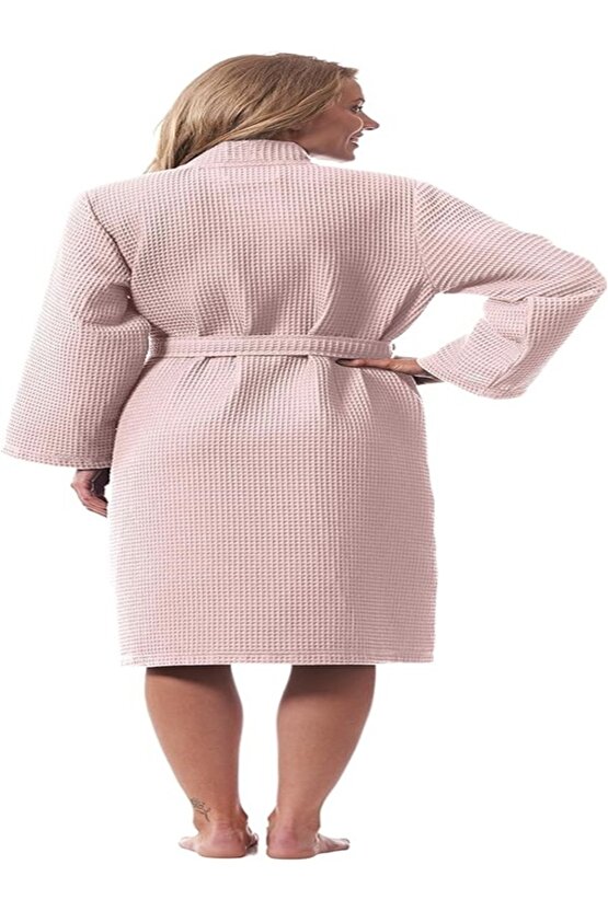 KADIN ERKEK PEMBE PİKE BORNOZ