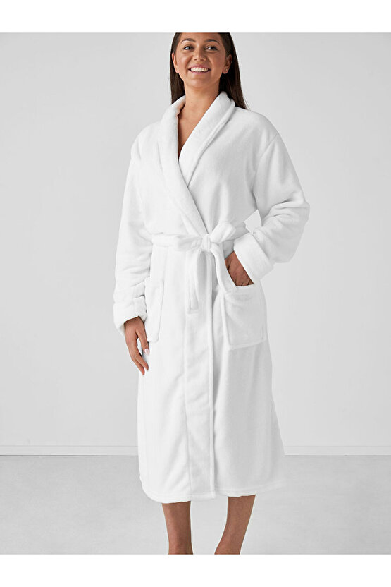 ŞalYaka kadın erkek beyaz bornoz