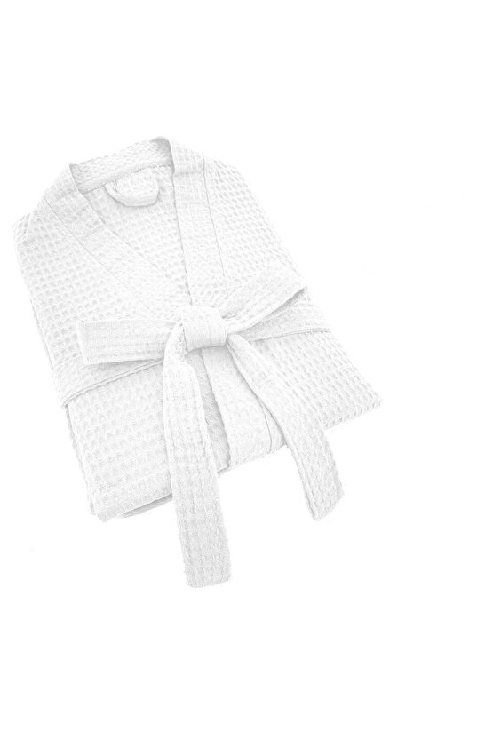 KADIN ERKEK BEYAZ PİKE BORNOZ