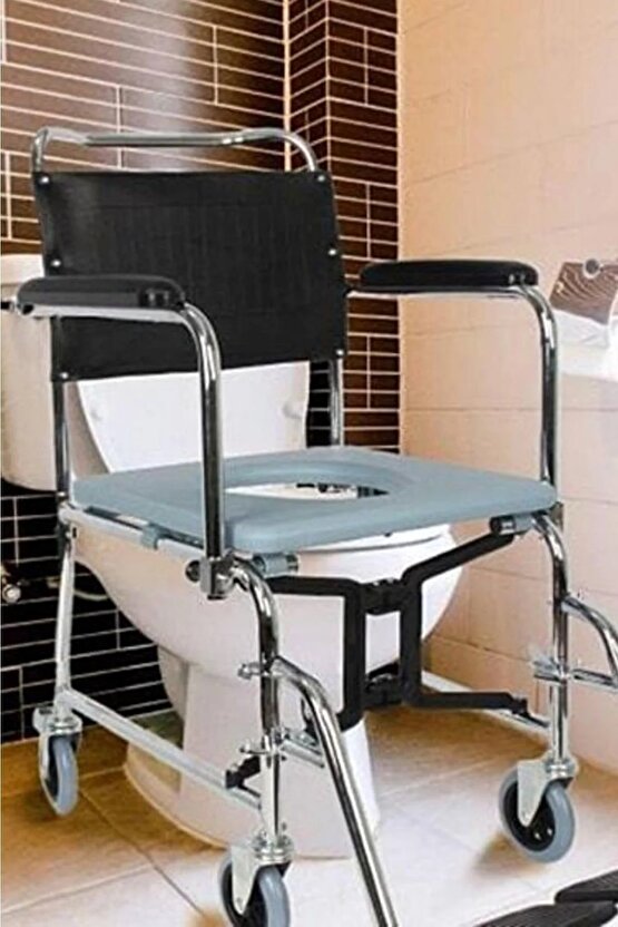 Klozetli Banyo Tuvalet Tekerlekli Sandalyesi Hasta Banyo Lazımlık
