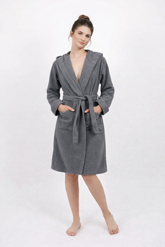 Pamuk Bornoz kapşonlu Bukle Soft Bonoz Hediyelik Günlük Ceyizlik Erkek Kadın