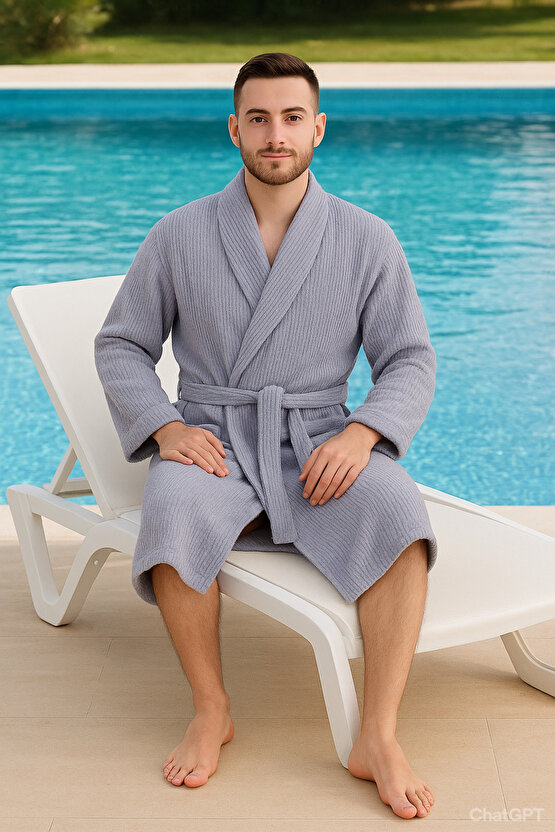 Bukle Bornoz, Şal Yaka Bornoz , Pamuklu Kadın  Erkek Bornoz, Unisex Bornoz