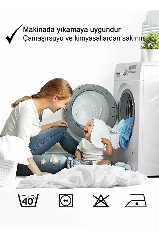 < 1 Adet > < 50x 70 cm > Pamuklu Fermuarlı Sıvı Geçirmez Yastık Alezi , Yastık Koruyucu Kılıf ,