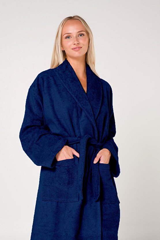 Bukle Bornoz, Şal Yaka Bornoz ,%100 Pamuklu Kadın  Erkek Unisex Bornoz