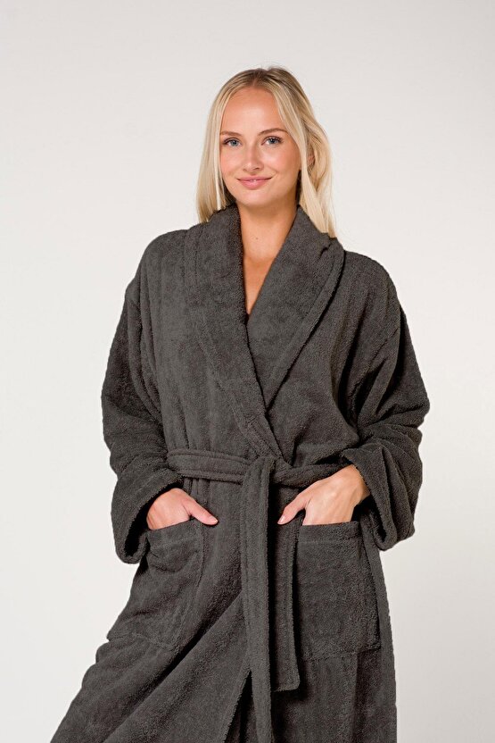 Bukle Bornoz, Şal Yaka Bornoz ,%100 Pamuklu Kadın  Erkek Unisex Bornoz