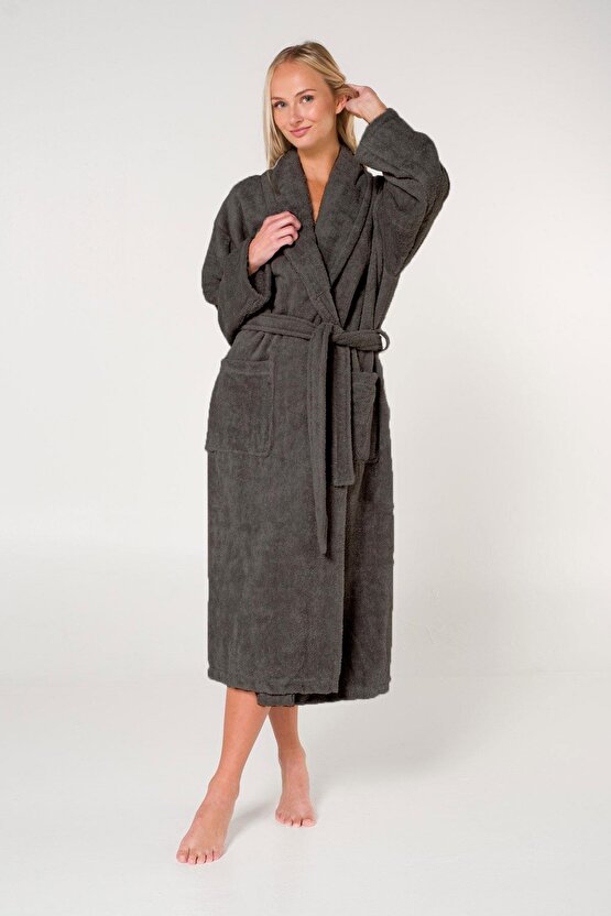 Bukle Bornoz, Şal Yaka Bornoz ,%100 Pamuklu Kadın  Erkek Unisex Bornoz