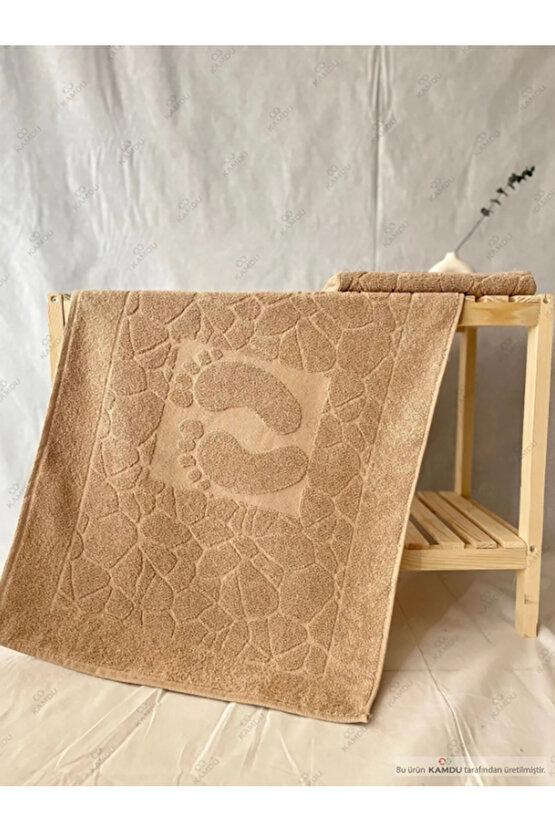 ( 1 Adet ) 50x70cm Ayak Paspası, Ayak Desenli Pamuk Paspas, Lavabo Paspası
