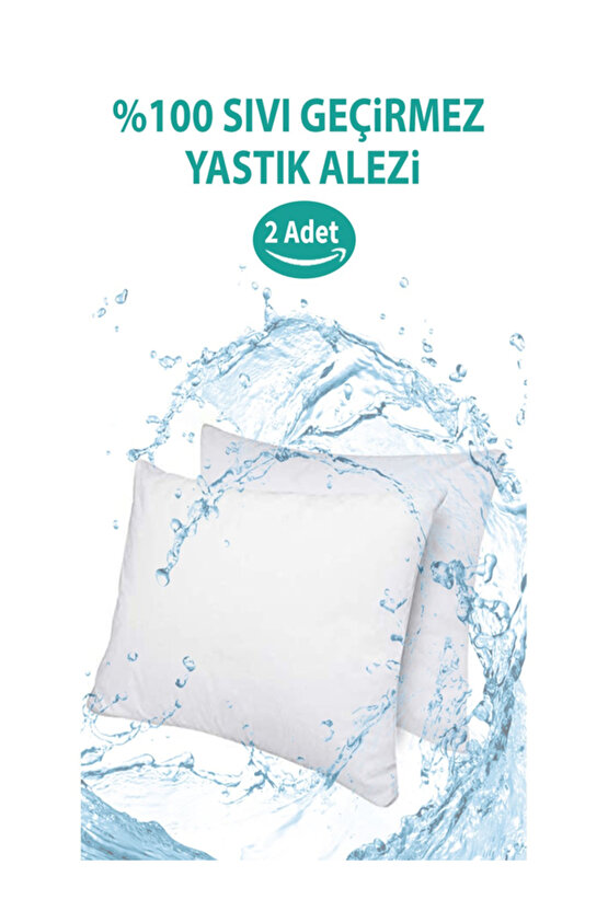 ( 2 Adet ) Büyük Boy 50x70cm Kapaklı Sıvı Geçirmez Yastık Alezi, Nonwoven Kumaş