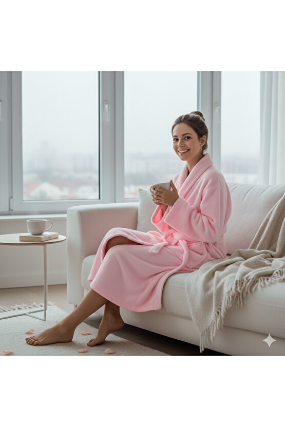 Bukle Bornoz, Şal Yaka Bornoz ,%100 Pamuklu Kadın  Erkek Unisex Bornoz