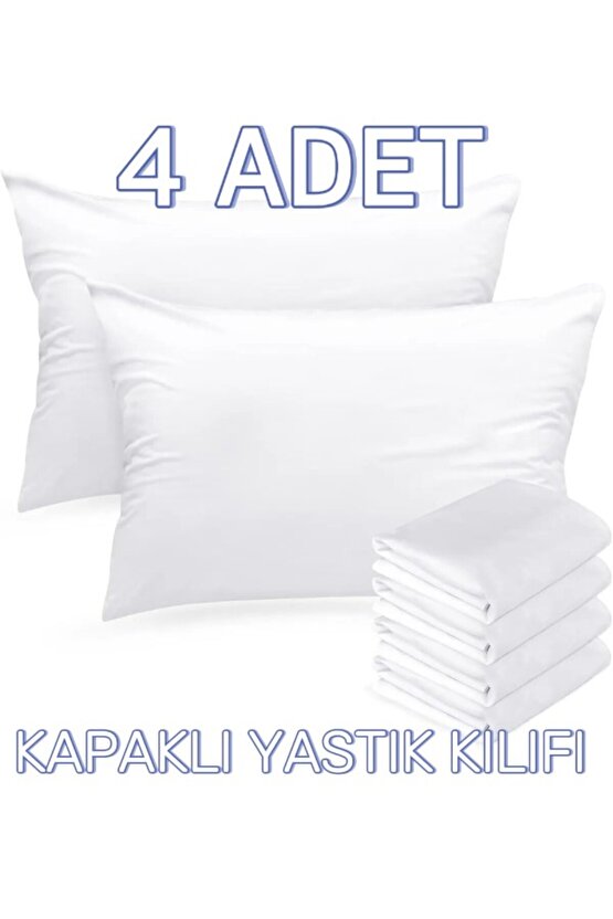 ( 4 Adet ) 50x70cm Otel Yastık Kılıfı, Ekonomik Kapaklı , Kapaklı Yastık Kılıfı