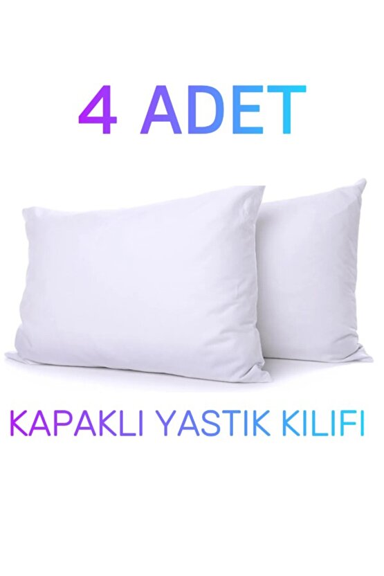( 4 Adet ) 50x70cm Otel Yastık Kılıfı, Ekonomik Kapaklı , Kapaklı Yastık Kılıfı