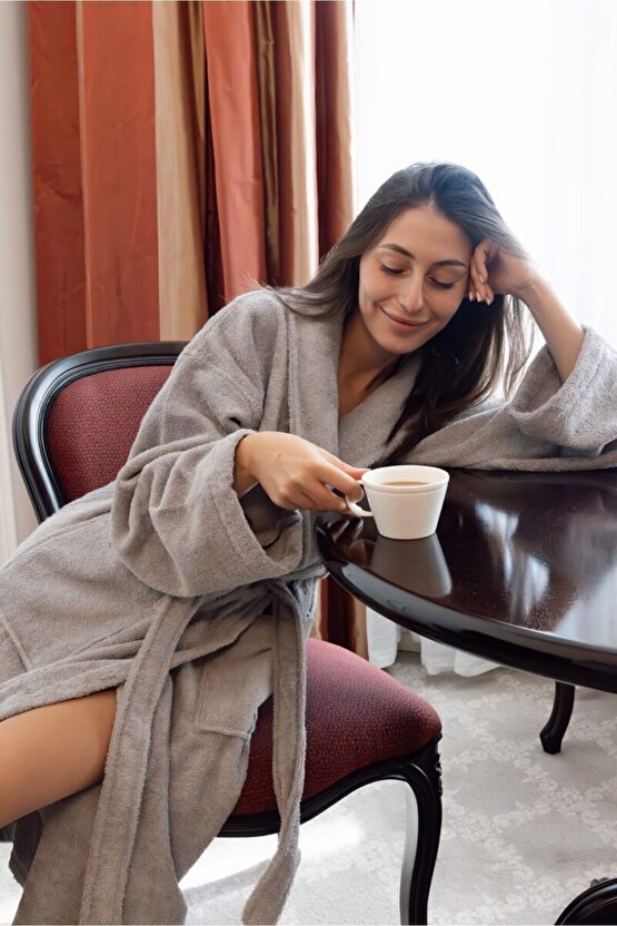 Bukle Bornoz, Şal Yaka Bornoz ,%100 Pamuklu Kadın  Erkek Unisex Bornoz