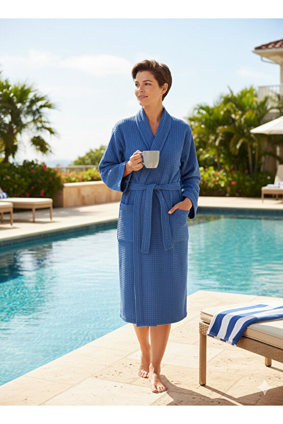 Pike Bornoz , Sabahlık Bornoz , Waffle Pike Bornoz ,unisex Pike Bornoz,hamam Sauna Bornoz