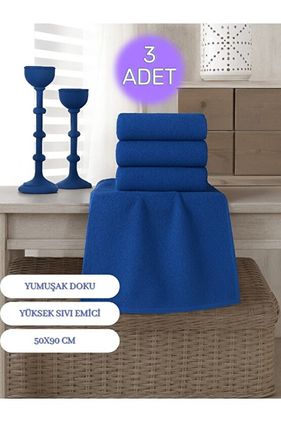 ( 3 Adet ) 50x90cm Pamuklu Havlu , Berber Havlusu, Kuaför Havlusu, Sporcu Havlusu, El Yüz Havlusu