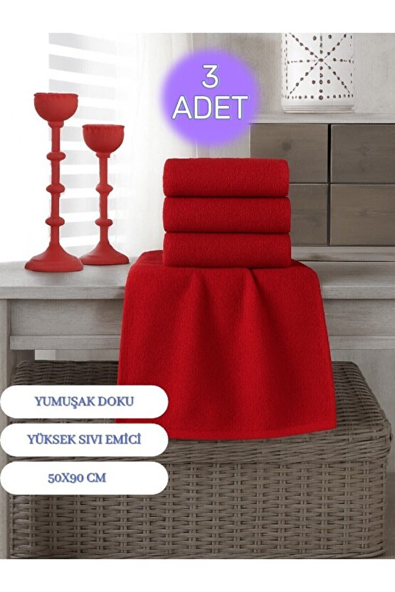 ( 3 Adet ) 50x90cm Pamuklu Havlu , Berber Havlusu, Kuaför Havlusu, Sporcu Havlusu, El Yüz Havlusu