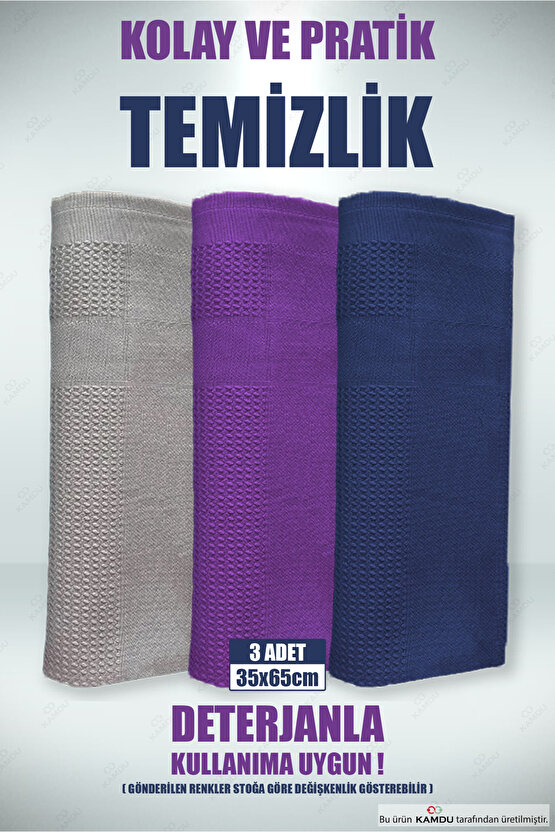 3 Adet 35x65cm Büyük Boy Sihirli Bez, Mikrofiber Bez, İz Bırakmaz Bez, Fenomen Bez