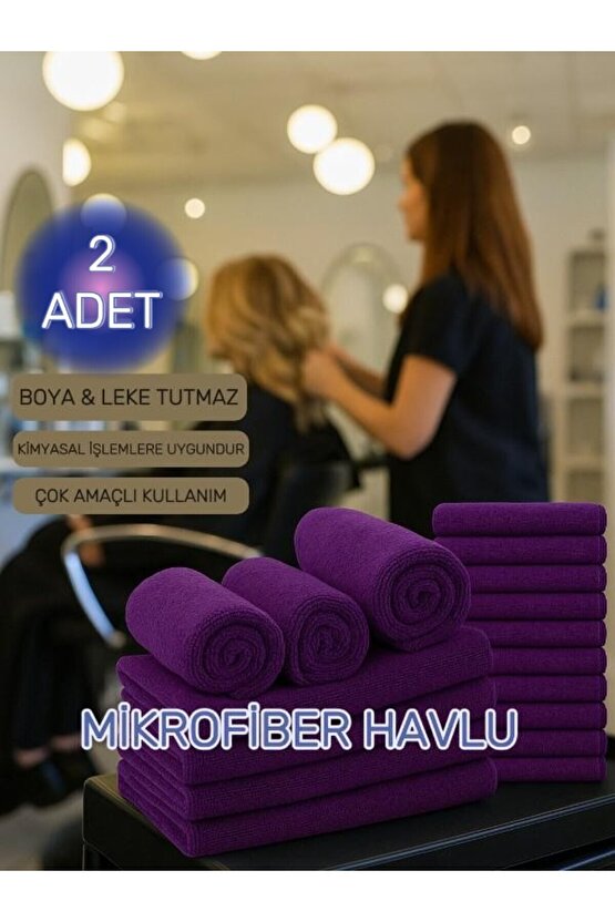 ( 2 Adet ) 50x90cm Mikrofiber Havlu , Berber Havlusu, Kuaför Havlusu, Sporcu Havlusu, El Yüz Havlusu
