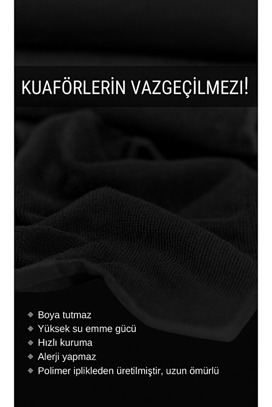 50x90cm Mikrofiber Havlu ( 6 Adet ) Berber Havlusu, Kuaför Havlusu, Sporcu Havlusu, El Yüz Havlusu