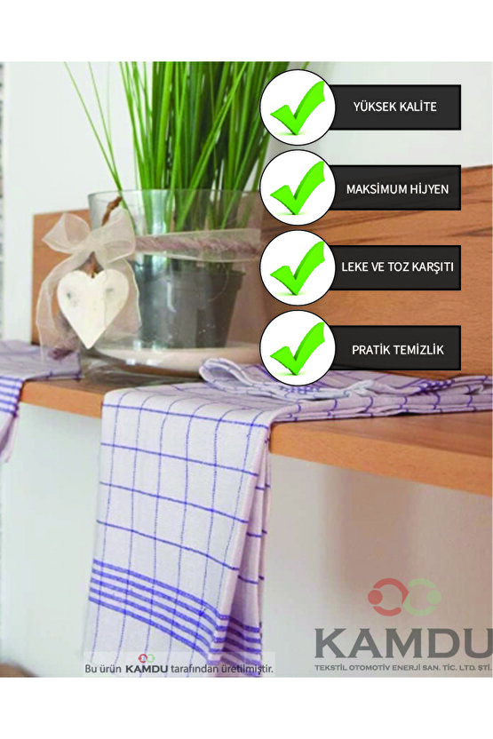 6 Adet 45x45cm Torşon Bez, Klasik Dokuma Bez, Gıda Bezi, Mayalama Örtüsü, Buldan Işi Bez