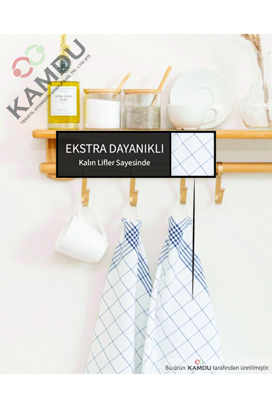 6 Adet 45x45cm Torşon Bez, Klasik Dokuma Bez, Gıda Bezi, Mayalama Örtüsü, Buldan Işi Bez