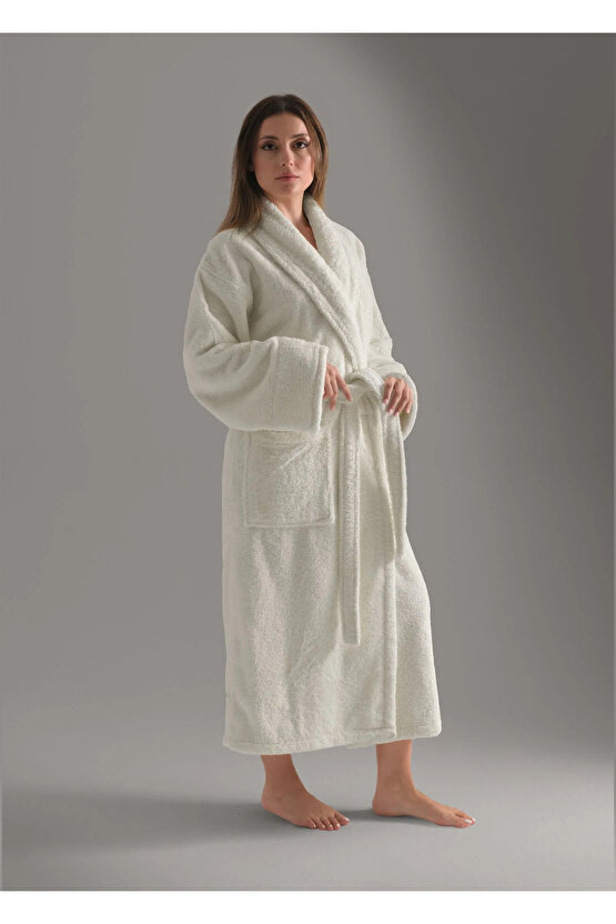 Bukle Bornoz, Şal Yaka Bornoz ,%100 Pamuklu Kadın  Erkek Unisex Bornoz , Sauna Otel Spa Bornozu