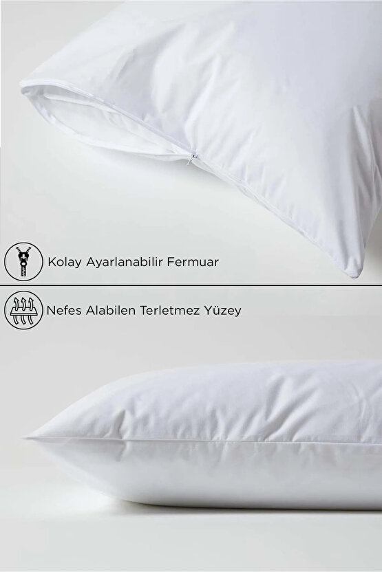 [ 1 Adet ] Premium 50x70cm Fermuarlı Yastık İç Kılıf, Pamuklu Yastık Şiltesi, Yastık Kılıfı,