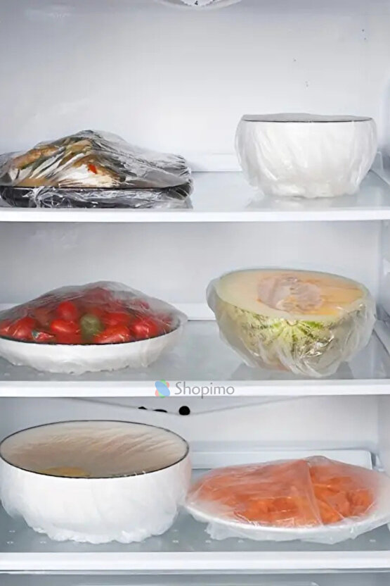 Tekrar Kullanılabilir Tabak Bonesi, Tazeliği Koruyan Çok Amaçlı Şeffaf Gıda Bonesi (100 ADET)