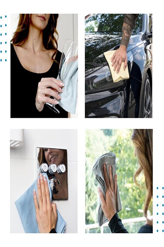 ( 3 Adet ) Büyük Boy 35x60cm Sihirli Temizlik Bezi, Fenomen Bez, Iz Bırakmaz Bez, Cam Bezi