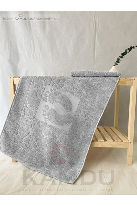 ( 1 Adet ) 50x70cm Ayak Paspası, Ayak Desenli Pamuk Paspas, Lavabo Paspası
