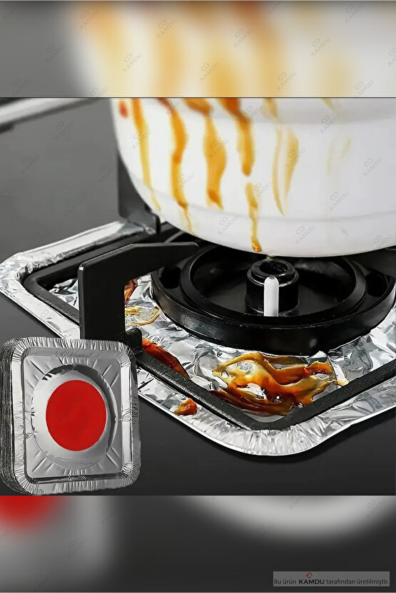 20 Adet Ocak Koruyucu Folyo, Isıya Dayanıklı Folyo, Ocak Leke Önleyici, Ocak Üstü Folyo