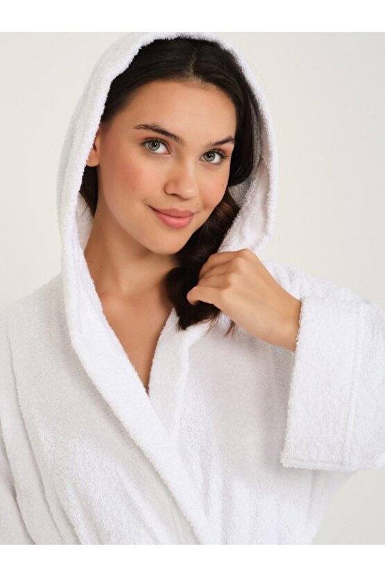 Kapüşonlu  Bornoz ,Bukle Bornoz, %100 Pamuklu ,Hamam Sauna Bornoz  Kadın  Erkek Unisex Bornoz