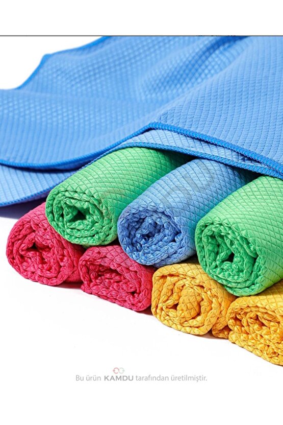 3 Adet Standart Boy 40x40cm Baklava Desenli Mikrofiber Temizlik Bezi, Oto Cam Bezi, Mutfak Bezi