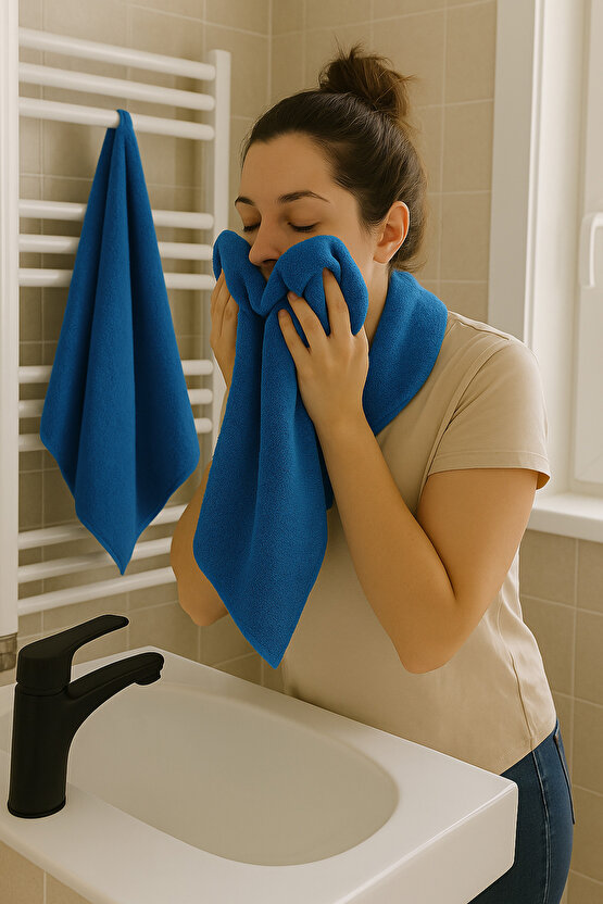 ( 4 Adet ) 50x90cm Pamuklu Havlu , Berber Havlusu, Kuaför Havlusu, Sporcu Havlusu, El Yüz Havlusu