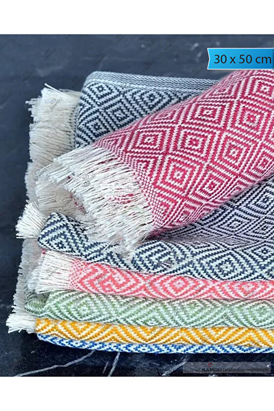 9 Adet 30x50cm Elmas Desen Peşkir, Mutfak Havlusu, Sunum Havlusu, Kahve Yanı Sunum Peçetesi