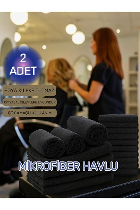 ( 2 Adet ) 50x90cm Mikrofiber Havlu , Berber Havlusu, Kuaför Havlusu, Sporcu Havlusu, El Yüz Havlusu