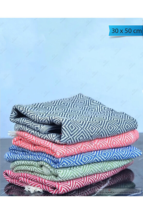 (3 Adet ) 30x50cm Elmas Desen Peşkir, Mutfak Havlusu, Sunum Havlusu, Kahve Yanı Sunum Peçetesi