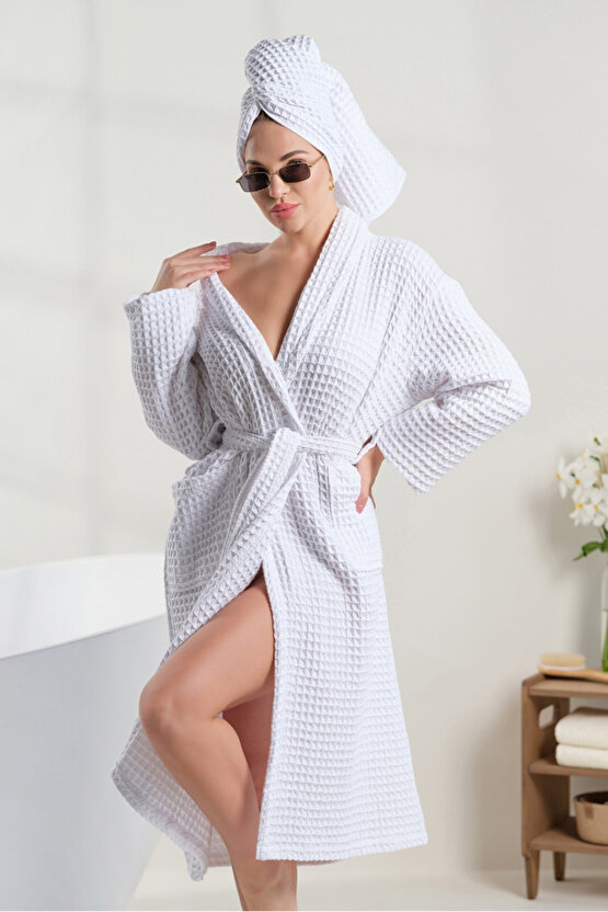 %100 Pamuk  Extra Yumuşak Pike Bornoz Şal Yaka BORNOZ