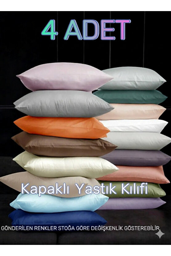 (4 Adet ) 50x70 cm Renkli Kapaklı Outlet , Yastık Kılıfı, Karışık Renkli Yastık Kılıfı
