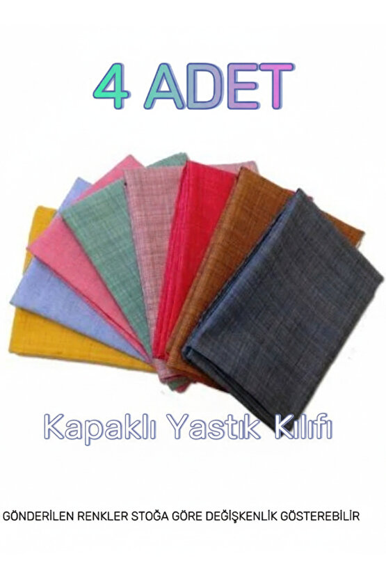 (4 Adet ) 50x70 cm Renkli Kapaklı Outlet , Yastık Kılıfı, Karışık Renkli Yastık Kılıfı