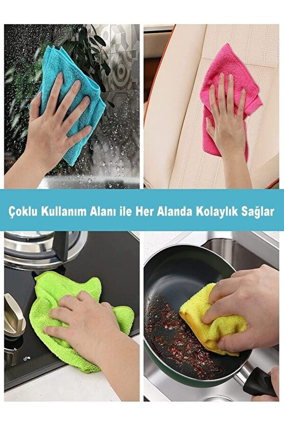 ( 4 Adet ) Standart Boy 30x30cm Toz Bezi, Ofiz Bezi, Temizlik Bezi, Mikrofiber Bez, Çok Amaçlı Bez