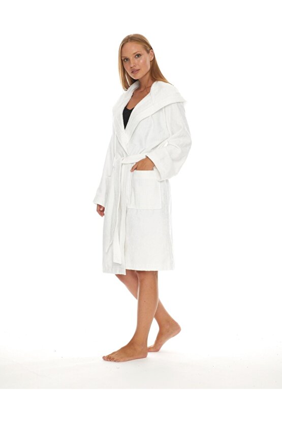 Kapüşonlu  Bornoz ,Bukle Bornoz, %100 Pamuklu ,Hamam Sauna Bornoz  Kadın  Erkek Unisex Bornoz